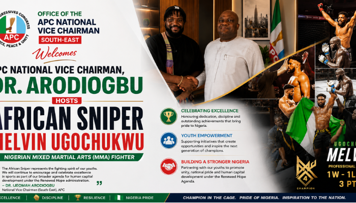 APC NATIONAL VICE CHAIRMAN, DR. ARODIOGBU HOSTS AFRICAN SNIPER MELVIN UGOCHUKWU
