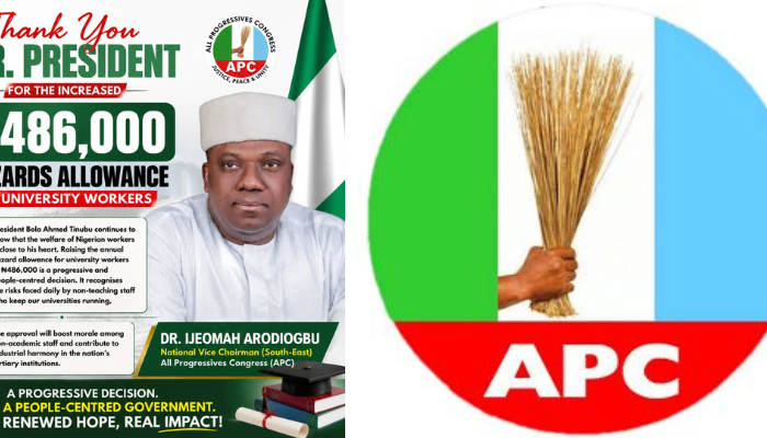 HAPPENING NOW!!! APC NATIONAL VICE CHAIRMAN SOUTH EAST APPLUADS PRESIDENT TINUBU FOR RAISING HAZARDS ALLOWANCE FOR UNIVERSITY WORKERS TO ₦486,000