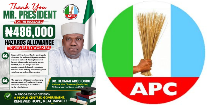 HAPPENING NOW!!! APC NATIONAL VICE CHAIRMAN SOUTH EAST APPLUADS PRESIDENT TINUBU FOR RAISING HAZARDS ALLOWANCE FOR UNIVERSITY WORKERS TO ₦486,000