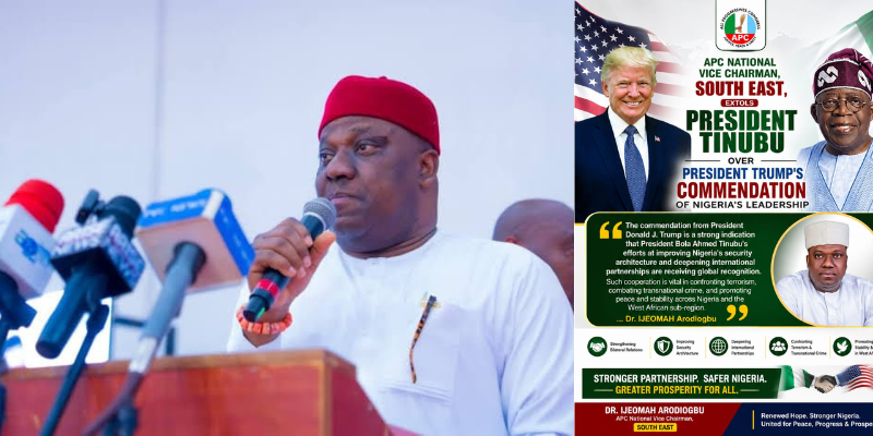 HAPPENING NOW!!! APC NATIONAL VICE CHAIRMAN, SOUTH EAST, EXTOLS PRESIDENT TINUBU OVER PRESIDENT TRUMP’S COMMENDATION OF NIGERIA’S LEADERSHIP