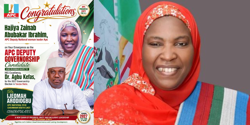 Dr. Ijeomah Arodiogbu Congratulates Hajiya Zainab Abubakar Ibrahim on Emergence as APC Deputy Governorship Candidate in Taraba