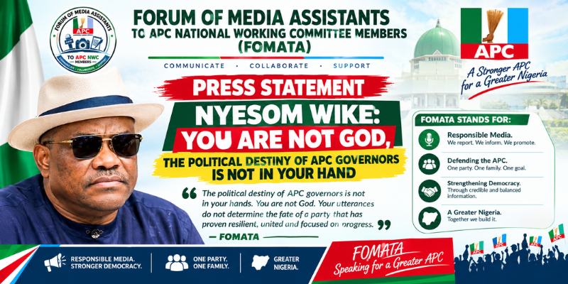 PRESS STATEMENT: FORUM OF MEDIA ASSISTANTS TO APC NATIONAL WORKING COMMITTEE MEMBERS (FOMATA)