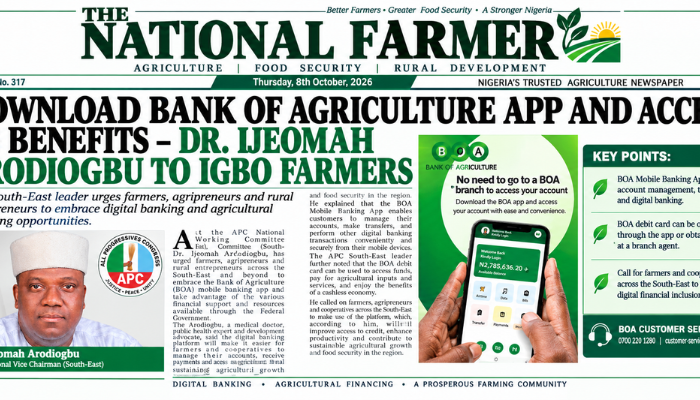 Download Bank of Agriculture App and Access FG Benefits – Dr. Ijeomah Arodiogbu to Igbo Farmers