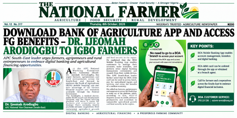 Download Bank of Agriculture App and Access FG Benefits – Dr. Ijeomah Arodiogbu to Igbo Farmers