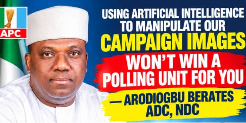 USING ARTIFICIAL INTELLIGENCE TO MANIPULATE OUR CAMPAIGN IMAGES WON’T WIN A POLLING UNIT FOR YOU — ARODIOGBU BERATES ADC, NDC